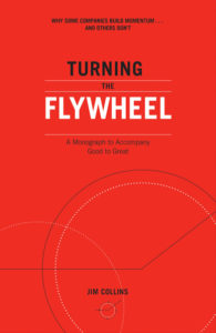 The cover of the book "Turning the Flywheel" by Jim Collins.