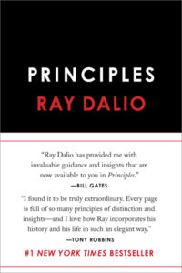 The cover of the book "Principles" by Ray Dalio.