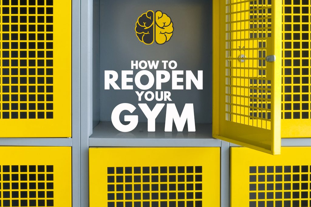 Locker door opening with text ' how to reopen your gym'