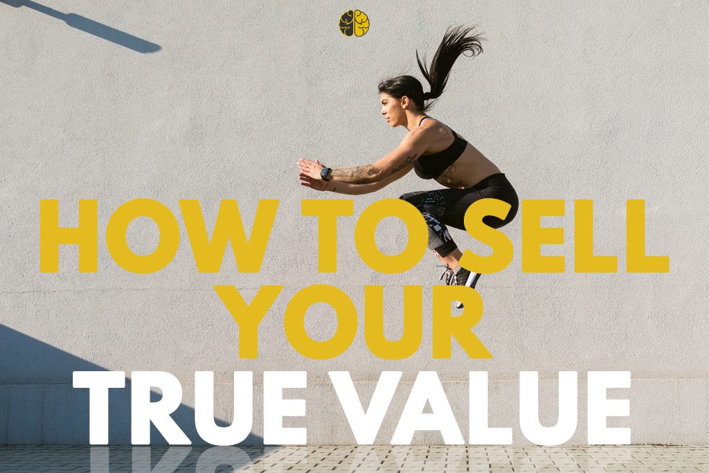 A young athletic woman leaping in the air - how to sell your true value