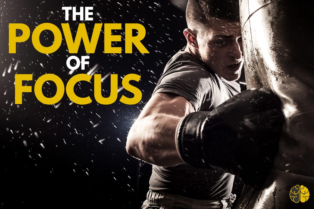 A boxer punching a bag - the power of focus
