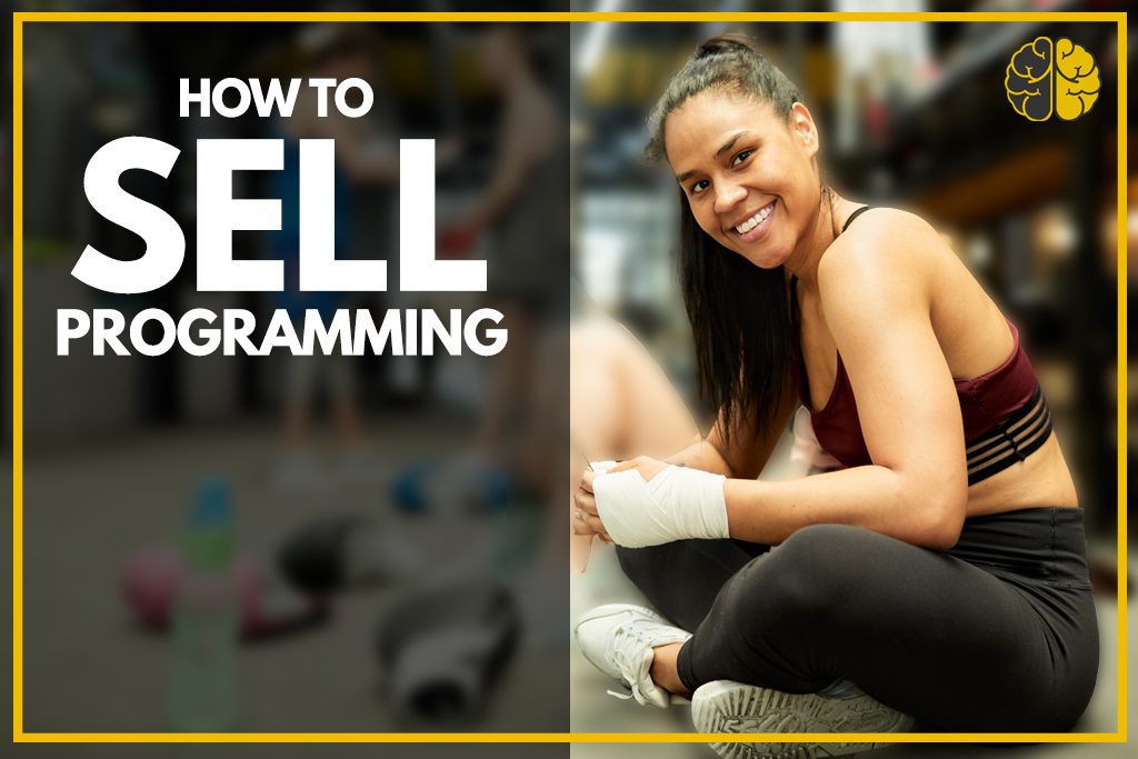 A young woman sitting in a gym - how to sell programming