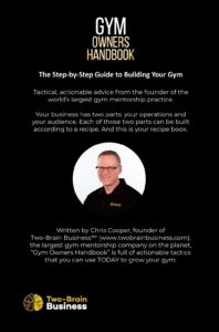 The back cover of Chris Cooper's fifth book: "Gym Owners Handbook."