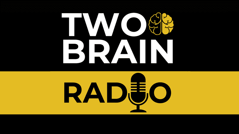 The logo for the Two-Brain Radio podcast.