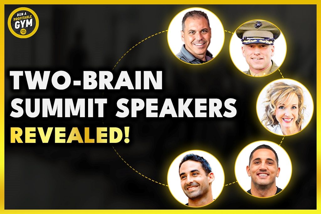 Photos of Jason Khalipa, Brian Chontosh and others with the title "Two-Brain Summit Speakers Revealed!"