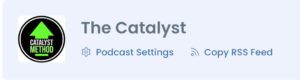 A photo of The Catalyst QuickCast RSS feed icons.