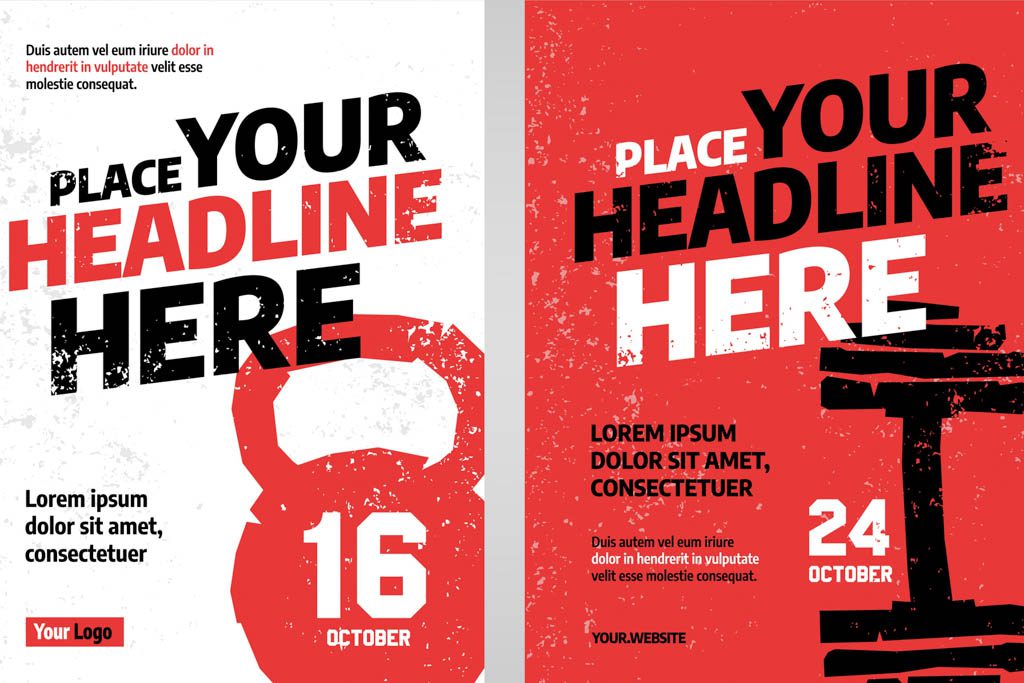 A white-label poster for a gym to demonstrate the concept of branding.