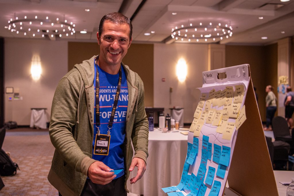 Mentor Brian Strump smiles at the Two-Brain Summit.