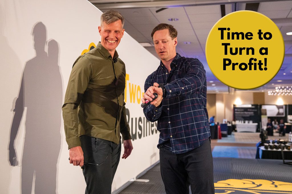 Karl Solberg and Oskar Johed prepare to take the stage at the 2025 Two-Brain Summit.