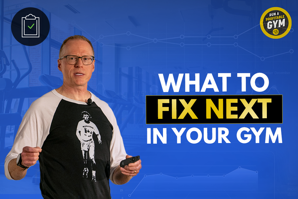 Two-Brain founder Chris Cooper with text "What to fix next in your gym"