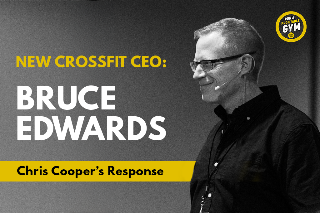 Two-Brain founder Chris Cooper with text "New CrossFit CEO: Bruce Edwards. Chris Cooper's response"