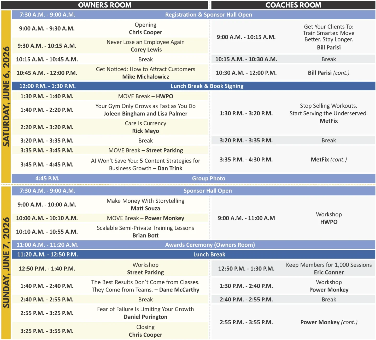 Summit 2026 Schedule
