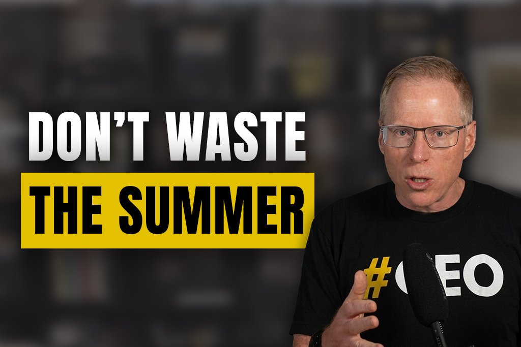 Two-Brain founder and gym owner Chris Cooper with text "Don't waste the summer"