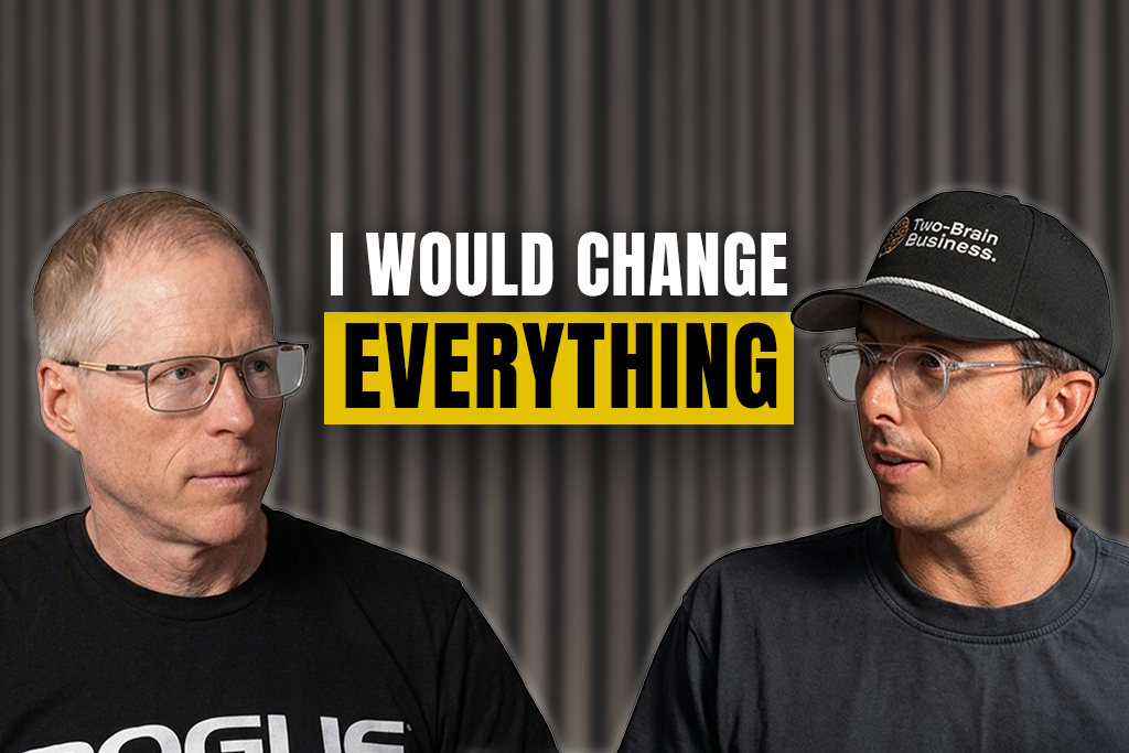 Two-Brain founder Chris Cooper and CEO John Franklin with text "I WOULD CHANGE EVERYTHING"
