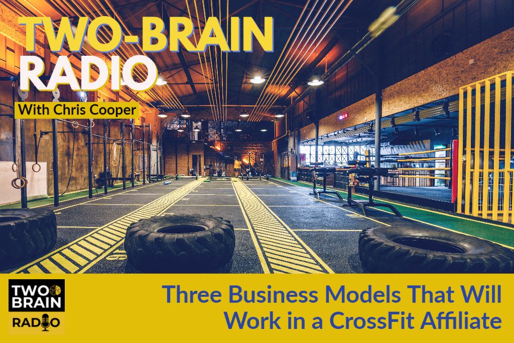 A picture of a functional fitness gym with the Two-Brain Radio logo on it.