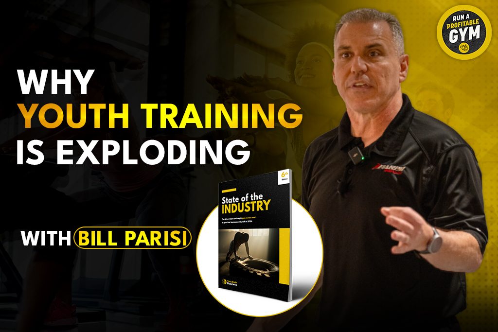 Cover of Two-Brain's "State of the Industry" report with photo of Bill Parisi, founder of Parisi Speed School and text: "Why Youth Training Is Exploding"
