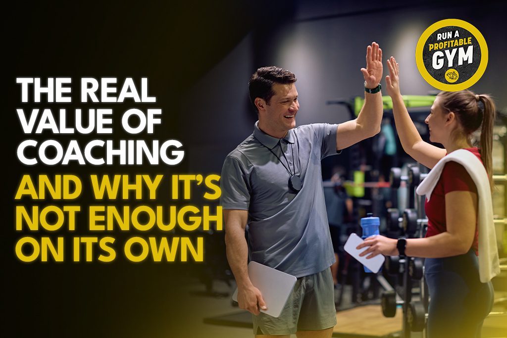 A coach high-fives a client, with the title "The Real Value of Coaching."